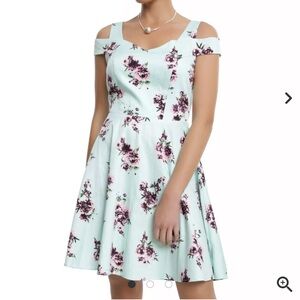 Hot Topic Mint Floral Mini Dress